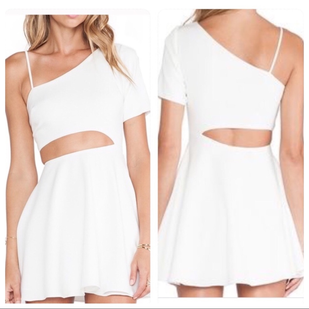 NBD white cut out dress.